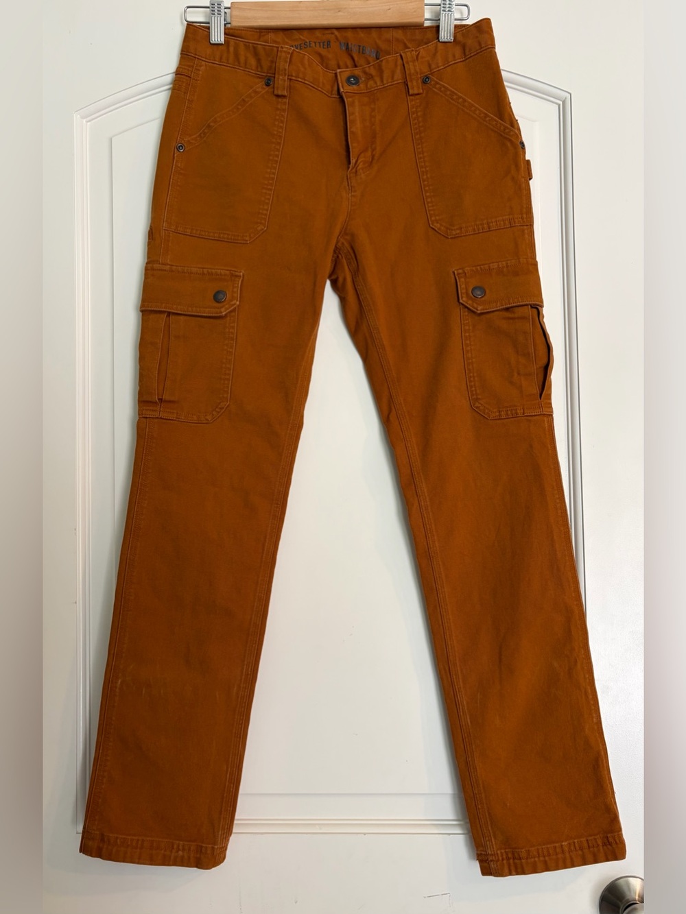Duluth Trading Cor Women's Curve Setter Cargo Utility Pants Rust Brown Size 4